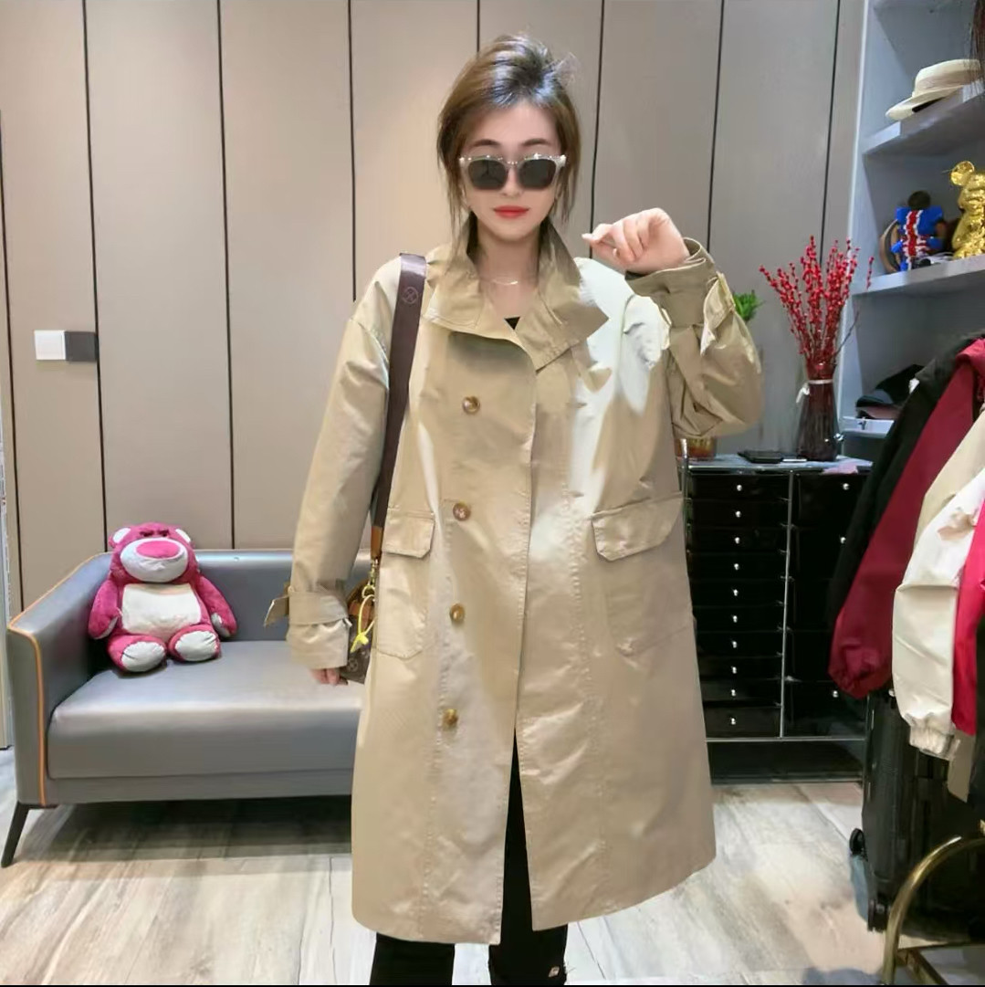 欧货大码设计感风衣外套女秋季2025新款胖mm百搭显瘦中长款大衣潮