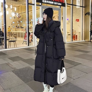 羽绒棉服女款2025秋冬新款韩版大码洋气连帽宽松派克服中长款棉袄