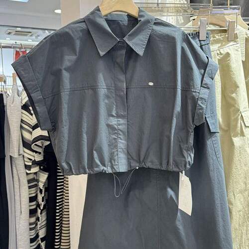 夏季工装短款衬衫半身裙两件套