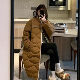 羽绒棉衣棉服女款2025秋冬新款韩版大码宽松中长款派克服棉袄外套