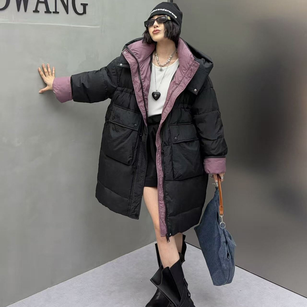 撞色立领中长款羽绒棉服女冬季2025新款韩系超好看夹棉面包服外套,女装/女士精品,棉衣/棉服,淘宝优惠券,粉丝福利购,淘宝优惠卷