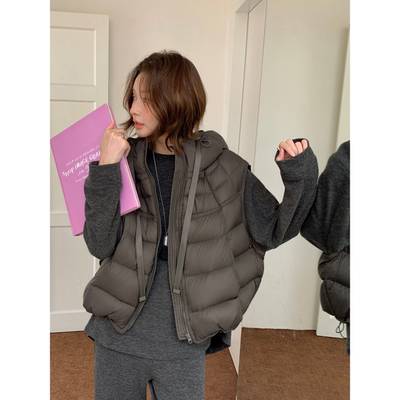 秋冬季连帽排骨羽绒棉服保暖马甲