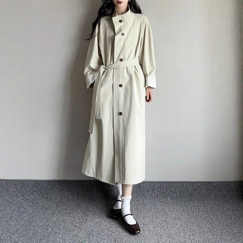 韩系慵懒风垂感宽松风衣外套2026春秋新款大码女装高级感长款大衣,女装/女士精品,风衣,淘宝优惠券,粉丝福利购,淘宝优惠卷