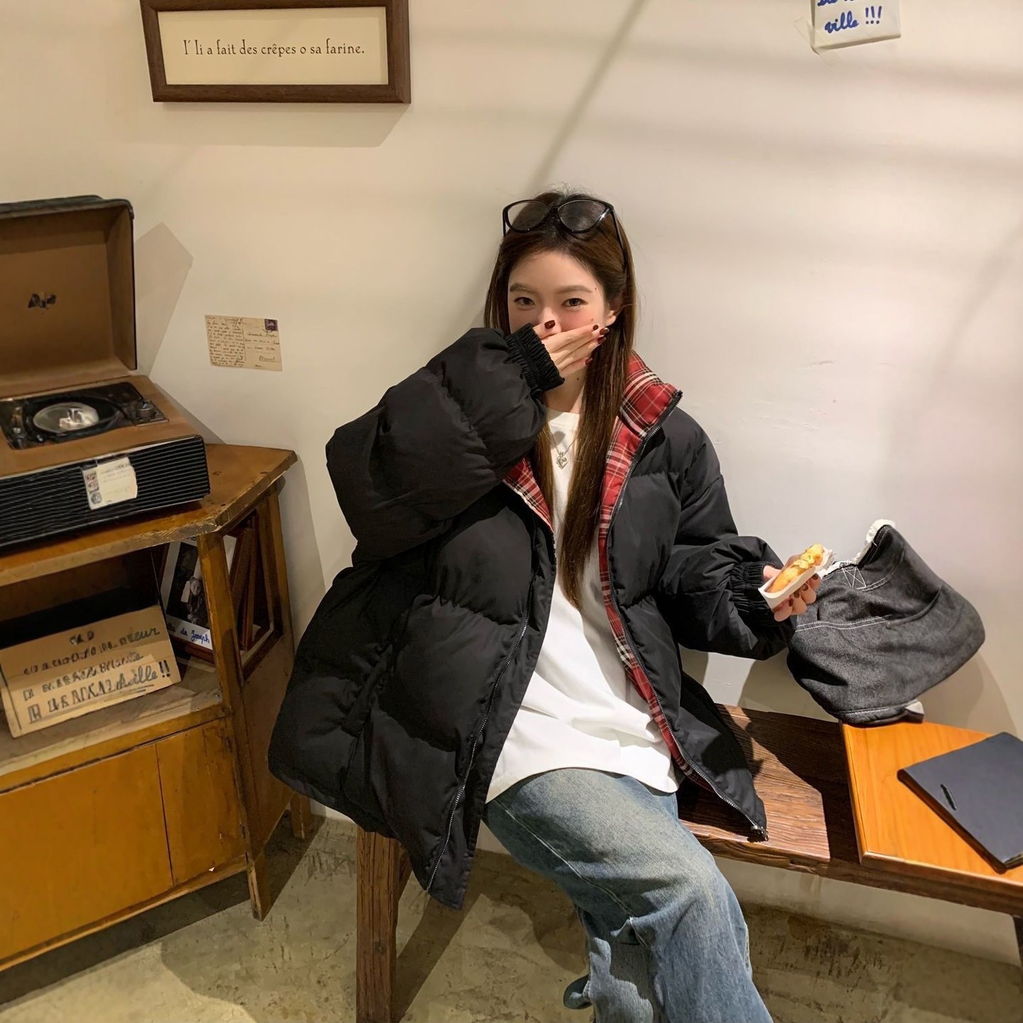 美式潮牌羽绒棉服加厚棉袄外套女