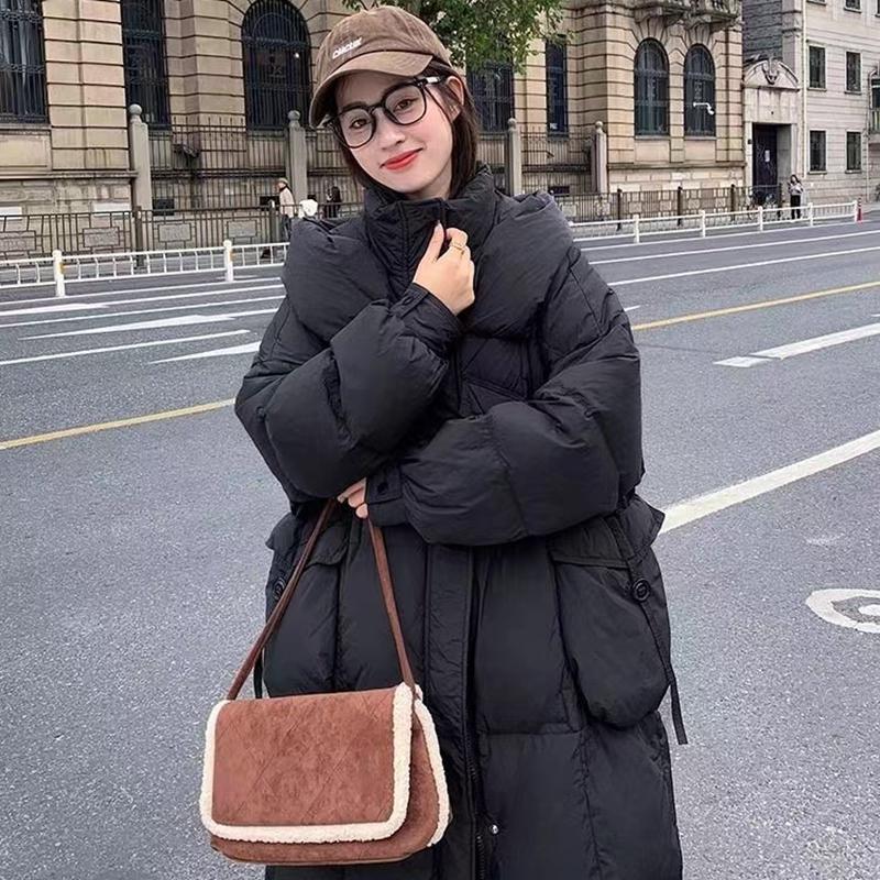 宽松显瘦过膝加厚羽绒棉衣棉服女