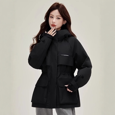 拼接撞色风衣女冲锋衣外套秋冬