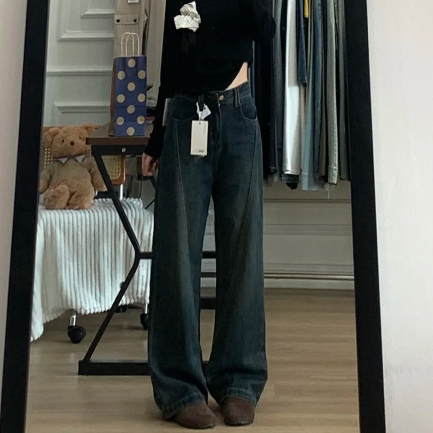 大码女装牛仔裤2026春秋季梨型身材粗腿宽胯显瘦直筒牛仔裤阔腿裤,女装/女士精品,牛仔裤,淘宝优惠券,粉丝福利购,淘宝优惠卷