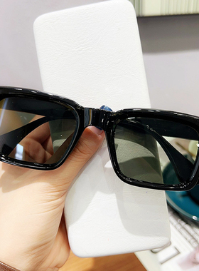 美式复古方形黑色墨镜窄框小脸框太阳眼镜高级感ins防紫外线时尚