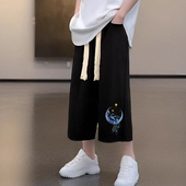 男夏季 宽松初中生高中生休闲运动中裤 七分裤 薄款 子 子男士 7分短裤