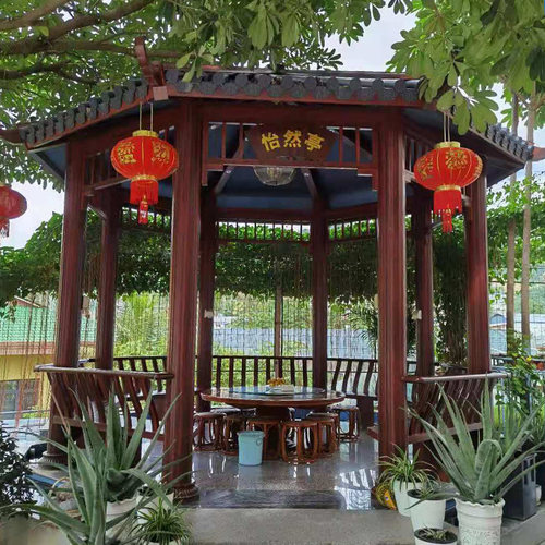 铝合金仿古琉璃瓦六角凉亭