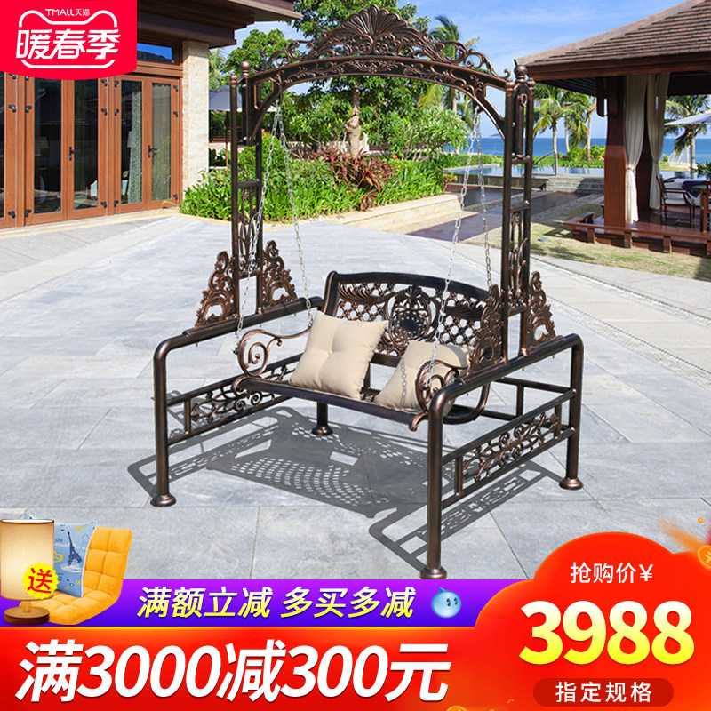 铸铝秋千庭院花园双人摇椅别墅防水防晒休闲吊篮吊椅家用户外秋千|ruв категории жилой мебели, открытый/двор мебели, открытый качели - от Buy2taobao.com для оказания профессиональной услуги покупки агента Taobao