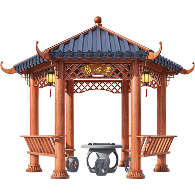 户外铝合金仿古亭子古建六角凉亭