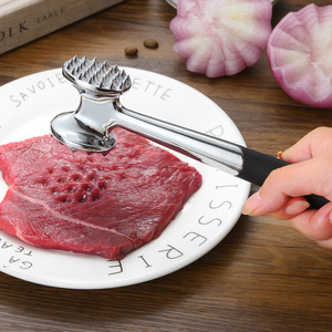 双面松肉锤牛排锤子嫩肉针不锈钢锌合金砸拍打猪扒德国敲肉锤工具