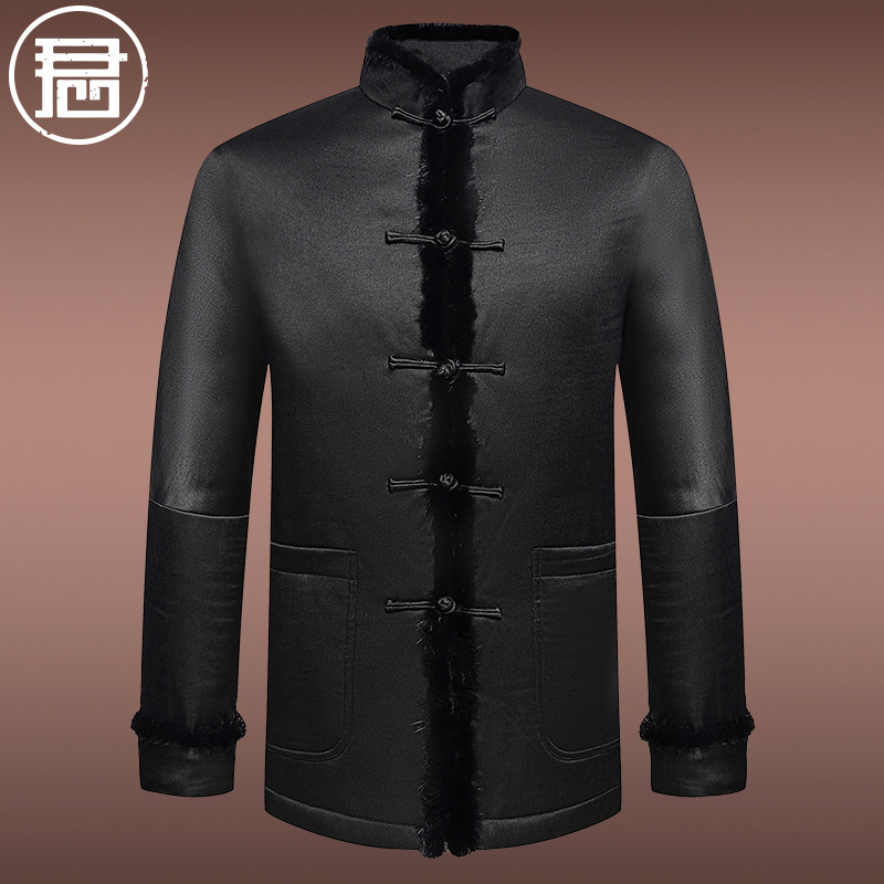 香云纱唐装男冬季棉衣棉服中国风