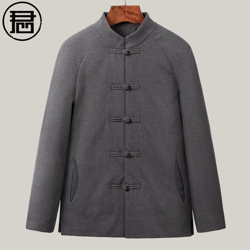 中式羽绒服唐装男冬装90%白鸭绒