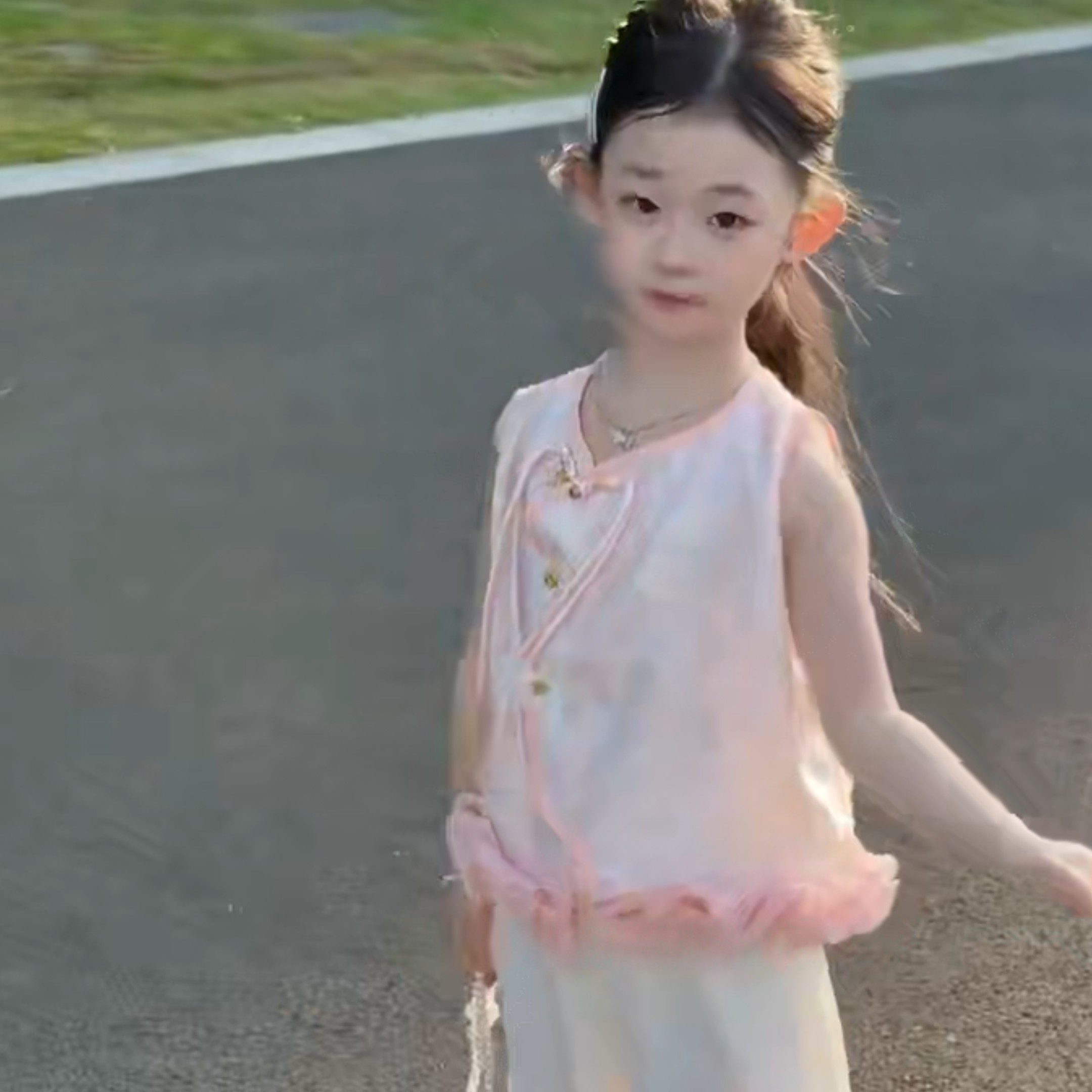 新中式国风亲子装一家三口夏季提花气质马甲背心阔腿裤母女两件套
