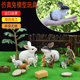包邮 仿真兔摆件 儿童兔子动物玩具模型灰白兔北极兔黄兔