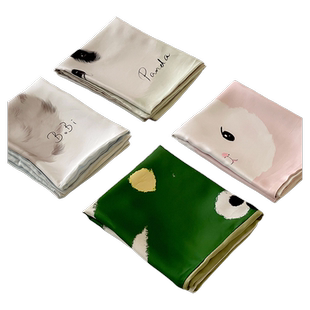 天丝枕套48cmx74cm一对装高级感枕头套夏季冰丝单个整套熊猫卡通