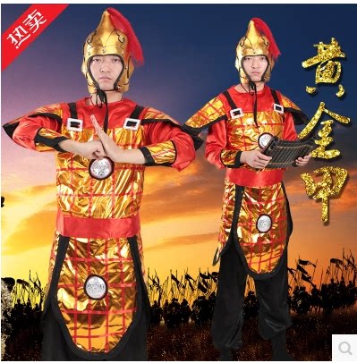 将军盔甲战袍兵马俑武士打鼓演出