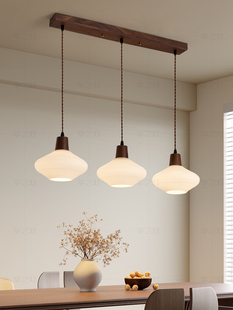 家庭餐桌酒吧床头木 餐厅枝形吊灯黑胡桃木简约中世纪风格 龙悦