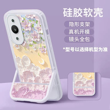 适用华为nova10手机壳hinova9保护套8se新款nova5pro带支架nova6透明全包5g防摔nova8油画花朵7se高级感ins风