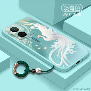 凤鸣九天适用vivoiQOOZ9Turbo手机壳新款 z8国潮z5保护套z7i液态硅胶z3x镜头全包z1情侣VIVO女U3X高级感Z6外壳