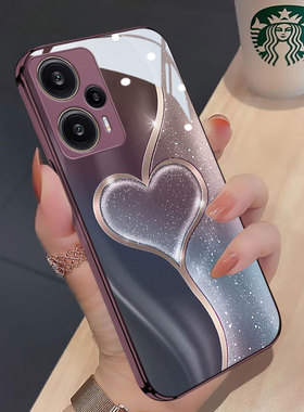 暗紫琉金爱心适用红米note12turbo手机壳新款液态玻璃note12全包防摔10个性创意note11高级感note12pro保护套