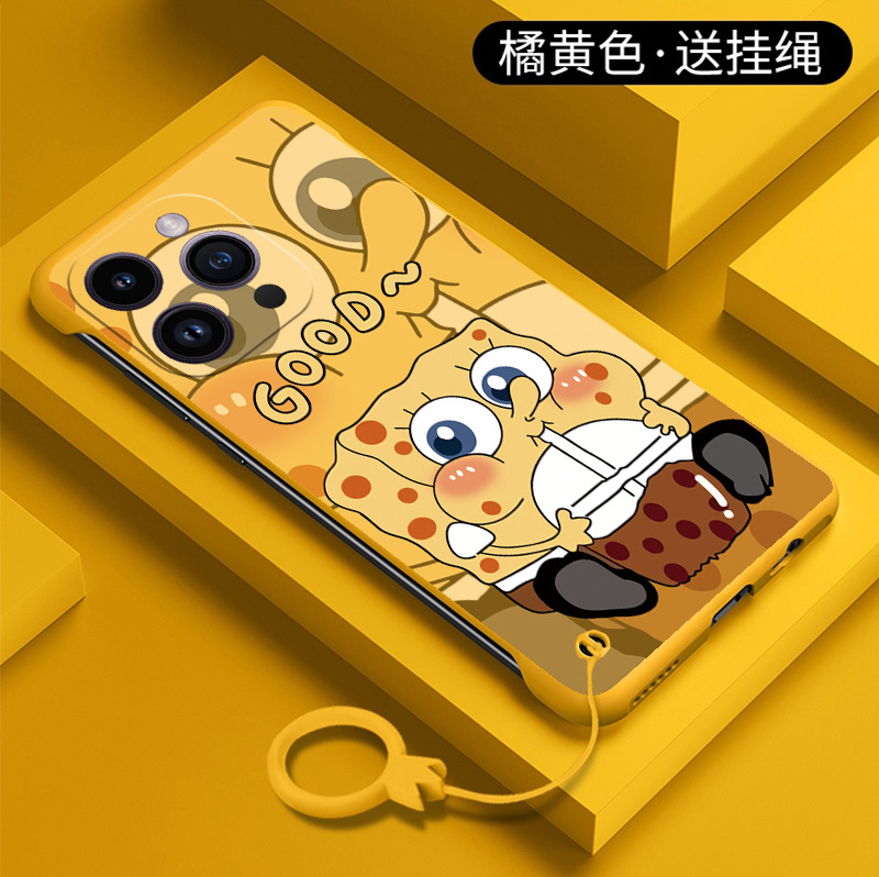 奶茶海绵宝宝适用苹果14手机壳新款12的保护套iphone 11全包防摔13pro超薄卡通可爱proMax男女生mini迷你外壳