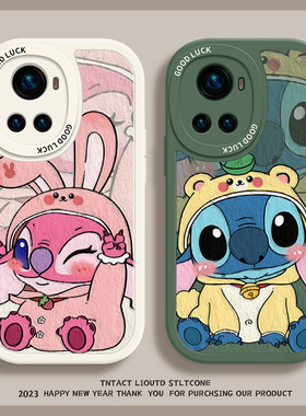 油画动漫适用一加ace2手机壳新款1+ACE保护套竞速版acepro史迪仔1+ace2v小羊皮por高级感1加11紫色oneplus潮