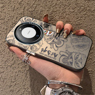 适用华为mate60pro手机壳磨砂国粹醒狮p40硅胶全包防摔网红mate30/40e/50pro新款曲屏男女潮nova9套高级感p50