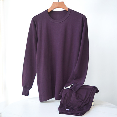 男士纯棉秋衣秋裤加厚100%全棉保暖内衣套装中老年人爸爸线衣线裤