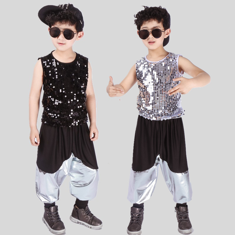 现代舞嘻哈风亮片幼儿园演出服