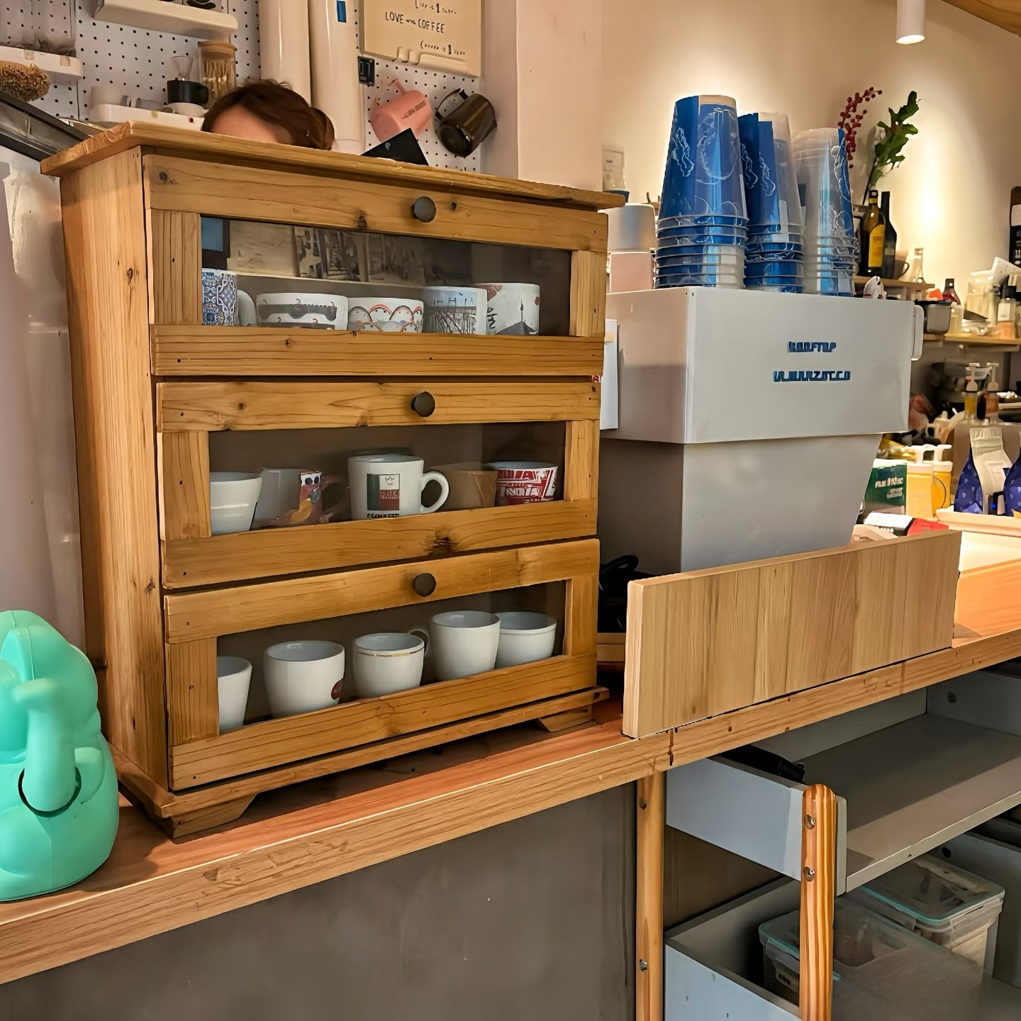 *番茄森森*香杉木中古风咖啡店实木柜子收纳柜桌面柜子储物柜杯架,收纳整理,收纳柜,淘宝优惠券,粉丝福利购,淘宝优惠卷