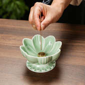 高脚莲花线香插香座创意小香炉家用香器香道香托艾草檀香香薰炉