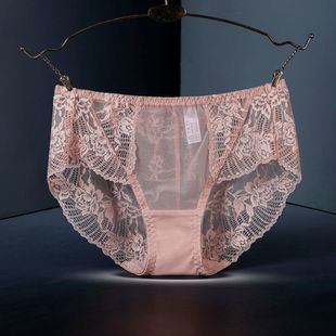 头夏薄款 包臀透气三角裤 女士无痕性感全棉裆大码 高档中腰蕾丝内裤