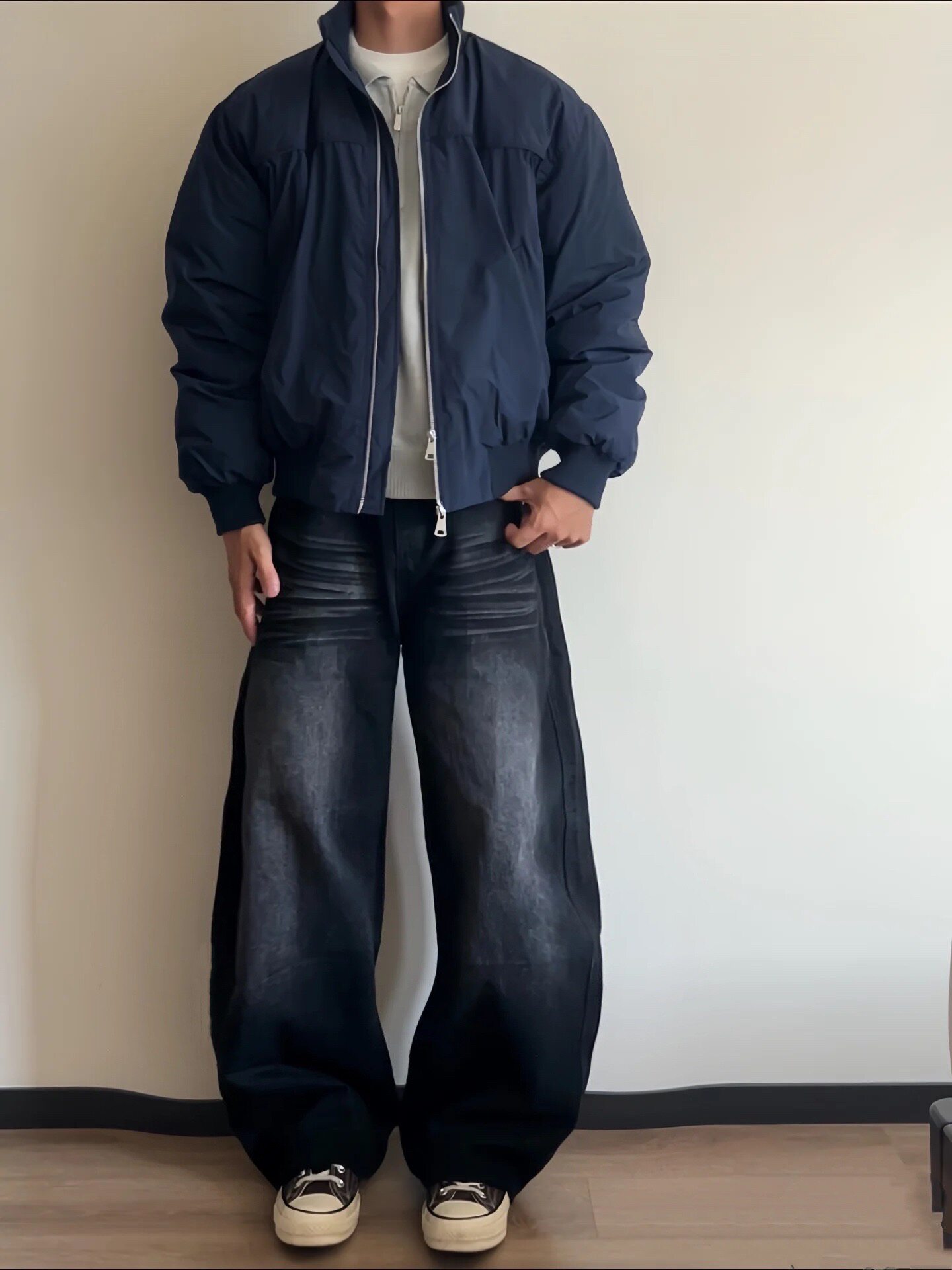 日系潮牌工装裤男款2026新款宽松直筒弯刀休闲长裤子男女款牛仔裤