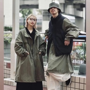 风衣两件套夹克外套上衣 风长款 日系复古廓形时尚 男女宽松M51军装