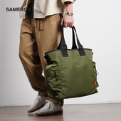 时尚 休闲轻便尼龙男士 通勤托特包大容量旅行防泼水斜挎手提tote包