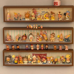 星星人收纳展示盒立体相框diy造景带灯摆件泡泡玛特防尘展示柜