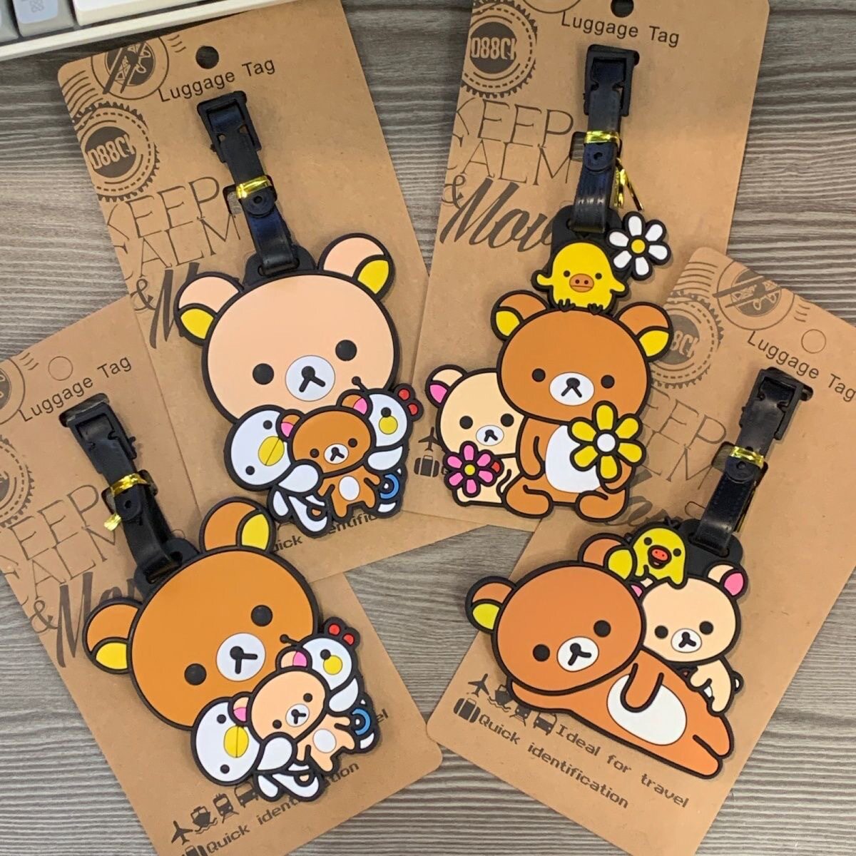 卡通可爱轻松熊行李牌登机牌