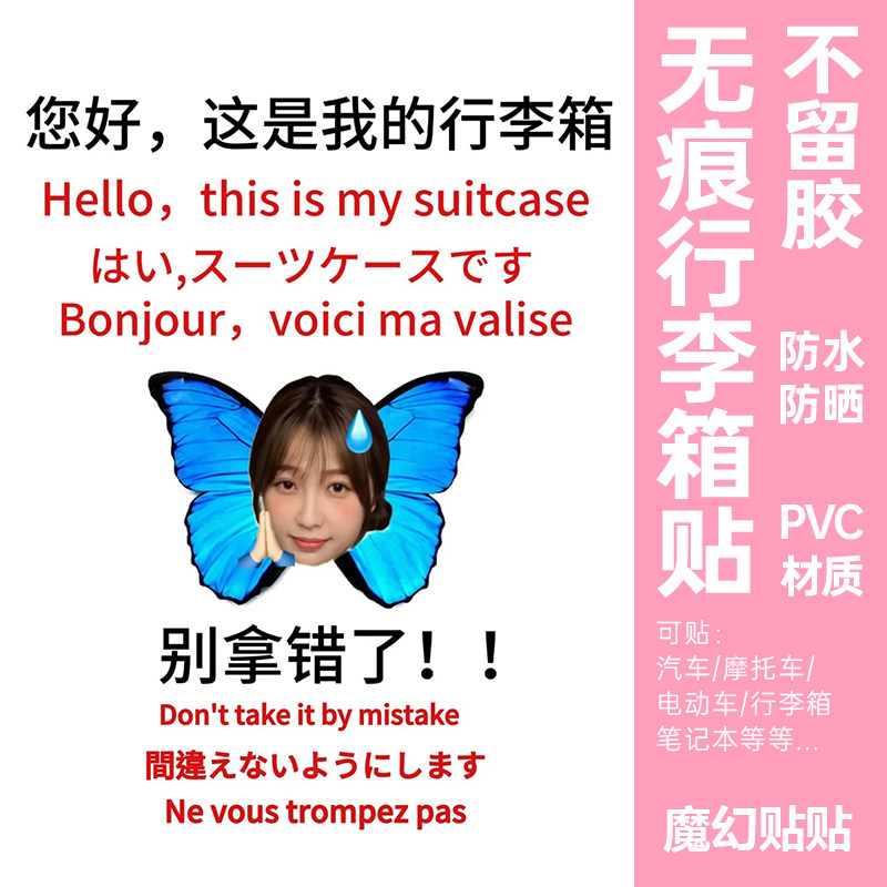 虞书欣行李箱贴纸防丢别拿错旅行装饰大号定制图案这是我的行李箱
