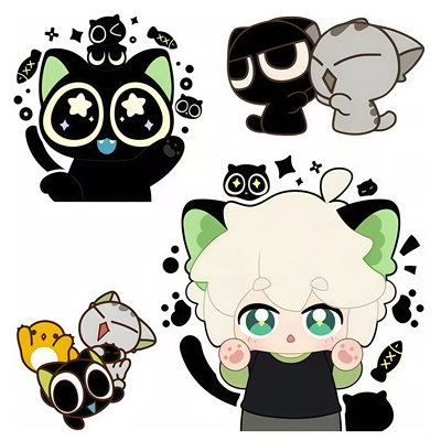 罗小黑行李箱贴纸防水不留胶