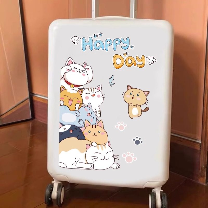 可爱猫咪行李箱贴纸防水不留胶