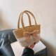 韩国ins手工编织手提小包包女2025新款 田园风编织包菜篮子手提包