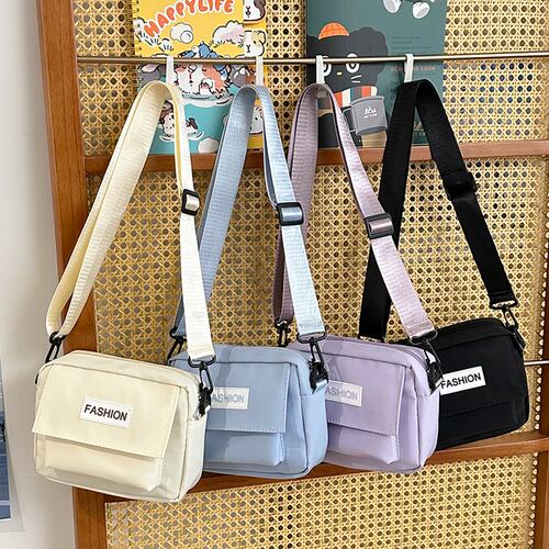 简约百搭纯色小方包ins韩版休闲学生男女原宿日系潮流单肩斜挎包