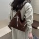 潮时尚 复古双肩包包女秋季 2026新款 韩托特包休闲大容量背包水桶包