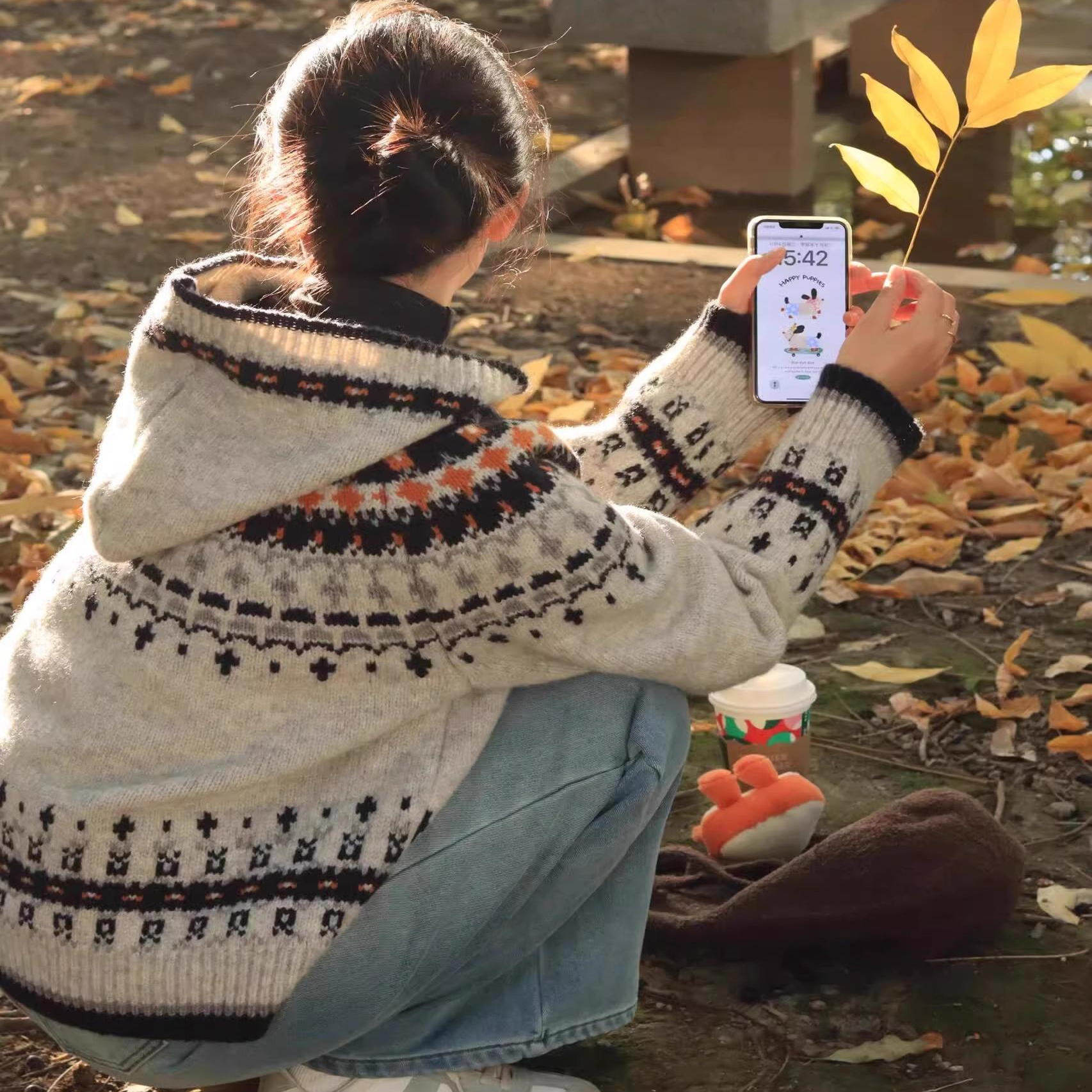 复古费尔岛提花毛衣女秋冬季新款