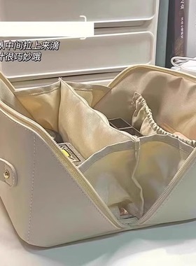 化妆包女2025新款便携式大容量手提化妆刷收纳包高端旅行洗漱包袋