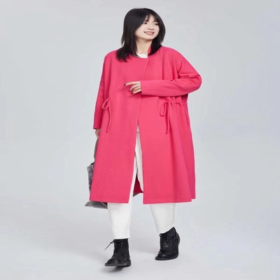 翠色嘉人显瘦大码立领女风衣外套