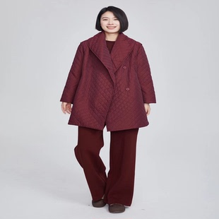 压格棉女保暖棉服外套3472 通勤文艺披肩款 紫布语2025冬季 新款